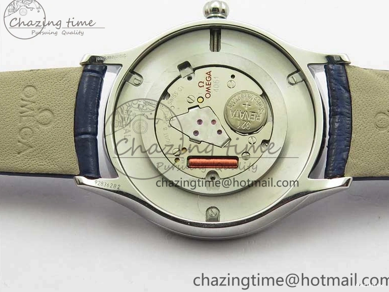 0412 Ladies’ De Ville Trésor Diamond Blue Dial Blue Fabric Watch OXF 1:1 Best Edition Swiss Quartz Upgraded 7892